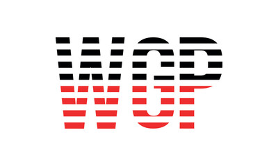 WGP three initial letter iconic line negative space minimal logo design vector template. monogram, abstract, wordmark, business, typography, minimalist, brand, company, flat, modern, unique, simple