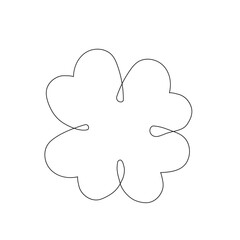 Clover celtic lucky symbol continuous line art traditional decorative leaf isolated on white. Patrick day holiday.