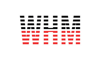 WHM three initial letter iconic line negative space minimal logo design vector template. monogram, abstract, wordmark, business, typography, minimalist, brand, company, flat, modern, unique, simple