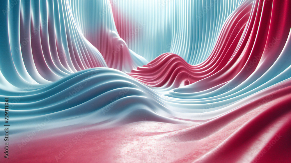 Poster modern abstract design with flowing blue waves and smooth gradients, creating a dynamic and artistic