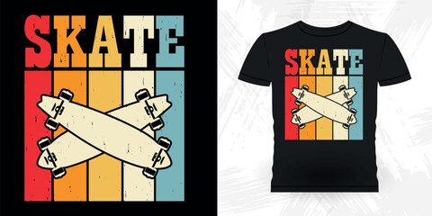 Fototapeta premium Funny Skating Skateboard Skater Retro Vintage T-shirt Design