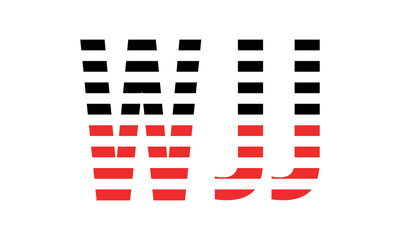 WJJ three initial letter iconic line negative space minimal logo design vector template. monogram, abstract, wordmark, business, typography, minimalist, brand, company, flat, modern, unique, simple