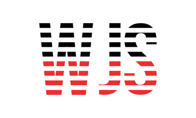 WJS three initial letter iconic line negative space minimal logo design vector template. monogram, abstract, wordmark, business, typography, minimalist, brand, company, flat, modern, unique, simple