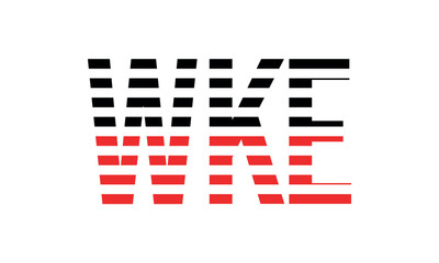 WKE three initial letter iconic line negative space minimal logo design vector template. monogram, abstract, wordmark, business, typography, minimalist, brand, company, flat, modern, unique, simple