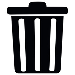 Illustration trash can icon vector