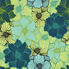 Colorful marigold flower seamless sample. Organic floral background. Marigold