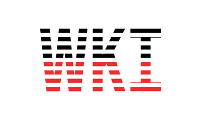 WKI three initial letter iconic line negative space minimal logo design vector template. monogram, abstract, wordmark, business, typography, minimalist, brand, company, flat, modern, unique, simple