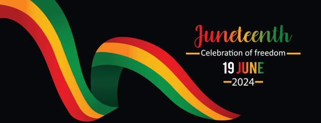 Juneteenth celebrations of freedom banner poster june 19 2024 black day flag vector4