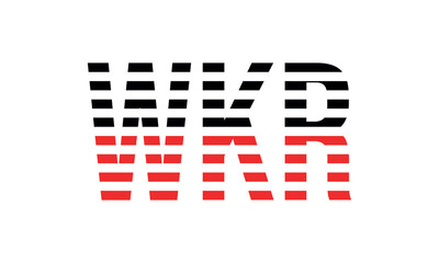 WKR three initial letter iconic line negative space minimal logo design vector template. monogram, abstract, wordmark, business, typography, minimalist, brand, company, flat, modern, unique, simple