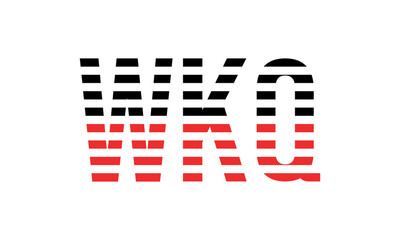 WKQ three initial letter iconic line negative space minimal logo design vector template. monogram, abstract, wordmark, business, typography, minimalist, brand, company, flat, modern, unique, simple