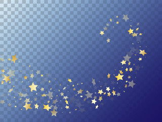Star shining gold gradient sparkles on transparent background.