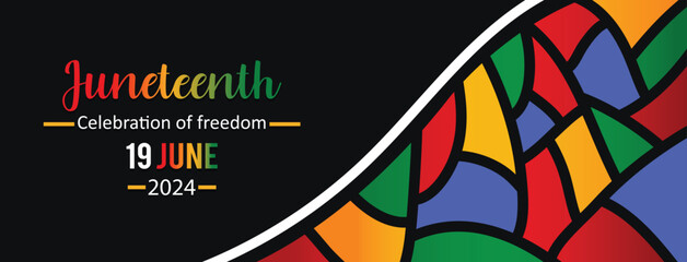Juneteenth celebrations of freedom banner poster june 19 2024 black day flag vector4