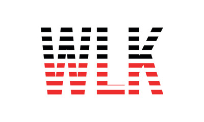 WLK three initial letter iconic line negative space minimal logo design vector template. monogram, abstract, wordmark, business, typography, minimalist, brand, company, flat, modern, unique, simple