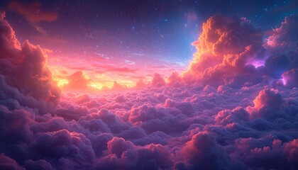 Pink Clouds in the Sky A Stunning View of the Cloudscape Generative AI
