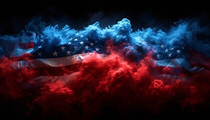 Red, White, and Blue Fog A Tribute to Independence Day Generative AI