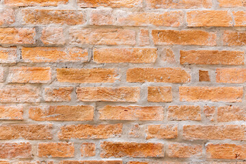 Old red brick wall texture background. Close up of red brick wall texture.