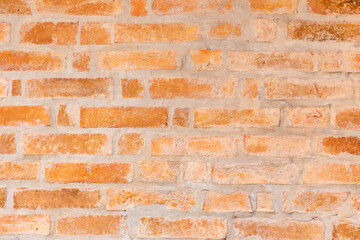 Red Brick Wall Texture Background with Old Cement Pattern