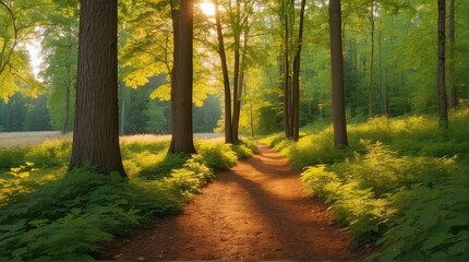 Obraz premium Maple forest, pathway, photography backdrop, wedding backdrop, maternity backdrop