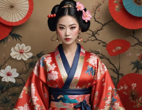 Kimono Whirlwind: A Dance of Tradition in Couture Splendor