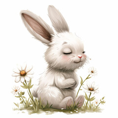 Obraz premium Bunny and flower