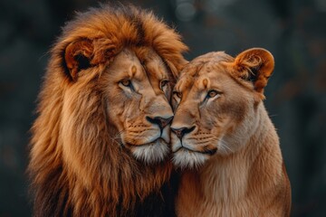 Obraz premium Lion Love A Celebration of Black History Month Generative AI