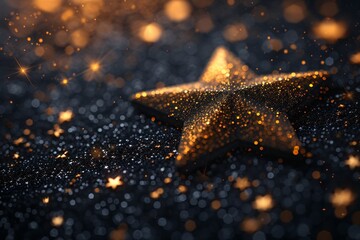 Glowing Star of the Month Celebrate the New Year with a Sparkling Start Generative AI - obrazy, fototapety, plakaty