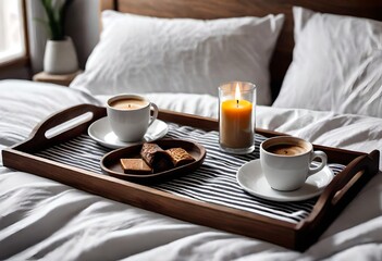 Fototapeta na wymiar coffee in bed