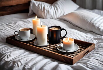 Obraz na płótnie Canvas morning coffee in bed