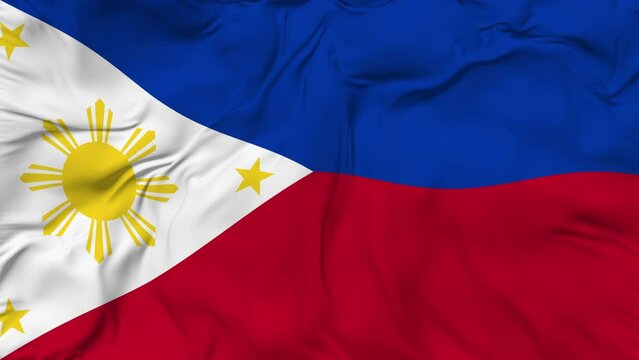Philippines flag waving seamless loop animation. 4K 