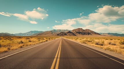 Road in the desert. Conceptual for freedom, enjoying the journey. Empty road. Freeway,