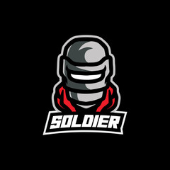 Soldier Gaming E Sport Logo Vector Illustration
