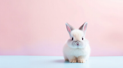 Cute little white Easter bunny