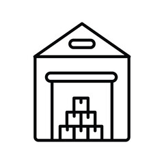 warehouse building icon with white background vector stock illustration