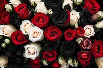 Obraz na płótnie Canvas red and white roses