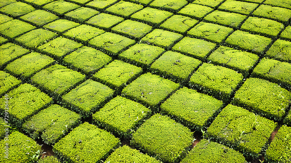 Poster textured green pattern of grass and paving stones, creating an intricate and natural background with