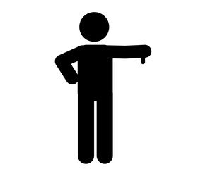 vector illustration of stick figure with thumbs down