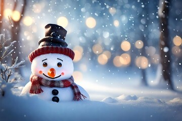 snowman on the snow