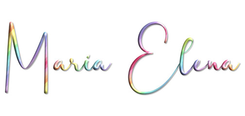 Maria Elena - multicolor - 3d name written - Three-dimensional effect, tubular writing- for websites, greetings, banners, cards, books, t-shirt, sweatshirt, prints, cricut, silhouette, sublimation 
