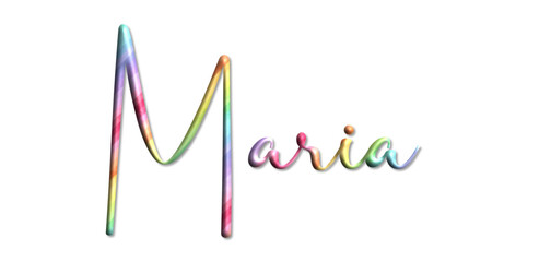 Maria - multicolor - 3d name written - Three-dimensional effect, tubular writing- for websites, greetings, banners, cards, books, t-shirt, sweatshirt, prints, cricut, silhouette, sublimation