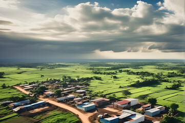 A beautiful nature view and a small river .