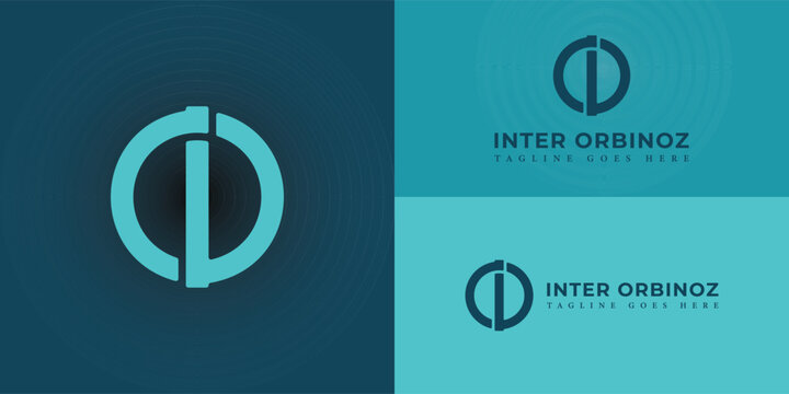 abstract initial letter IO logo in blue cyan color isolated in deep blue background applied for internet and technology company logo also suitable for the brands or companies that have initial name OI