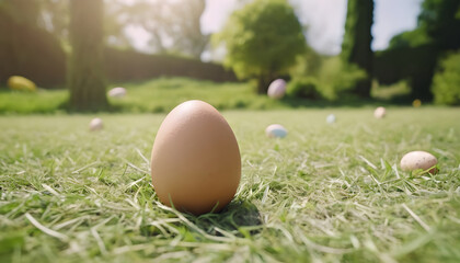 easter eggs in the grass