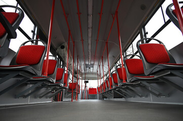 salon of public transport, without people