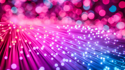 Blue fiber optic cables illustrating high-speed digital communication and networking, emphasizing futuristic technology and data transfer