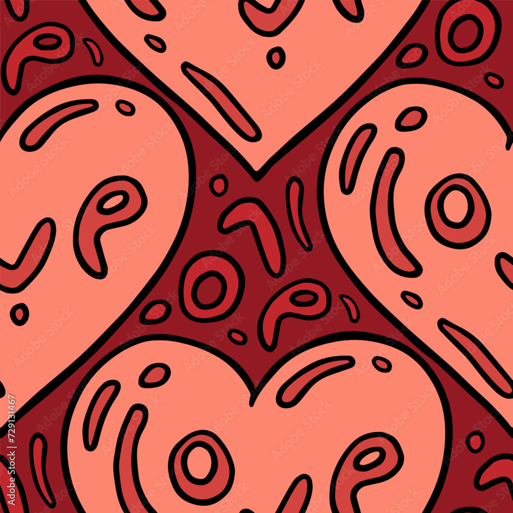 Poster black linear hand drawn calligraphic heart shape element with love text romantic colorful vector sea