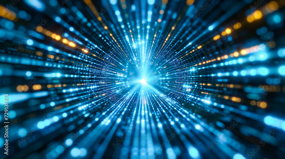 Poster abstract technology background with glowing lines and futuristic elements, representing digital comm