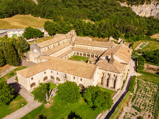 Fototapeta na wymiar Monastery of Santa María la Real de Iranzu, 12th - 14th century, Camino de Santiago, Abárzuza, Navarra, Spain, Europe