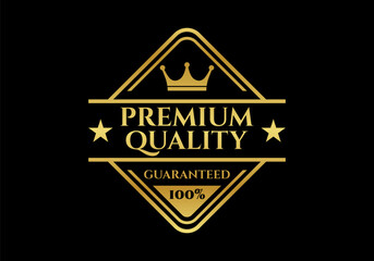 Obraz premium Premium Quality stamp, badge or logo. Best quality badge or seal with crown and stars. Vector illustration.