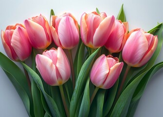 Naklejka premium Pink Peonies in a Bunch A Celebration of Spring's Favorite Flower Generative AI