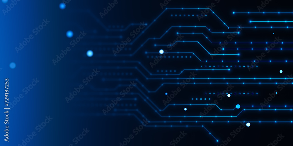 Poster Creative digital blue circuit grid texture. Landing page concept. Technology, innovation and ai concept. 3D Rendering.